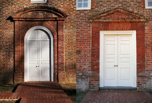 north and west doors