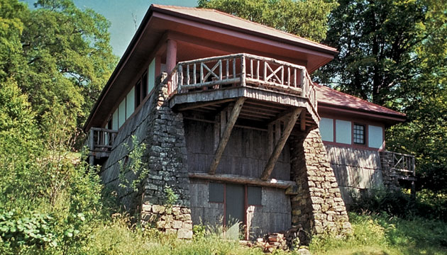 Restored lodge exterior